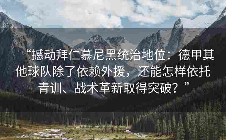 “撼动拜仁慕尼黑统治地位：德甲其他球队除了依赖外援，还能怎样依托青训、战术革新取得突破？”