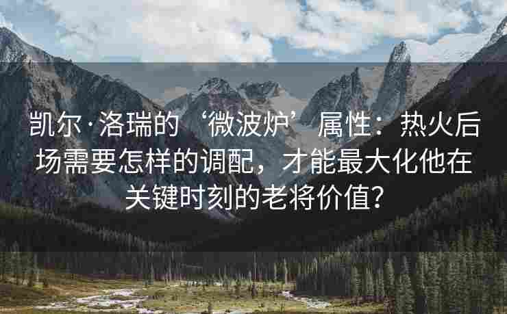 凯尔·洛瑞的‘微波炉’属性：热火后场需要怎样的调配，才能最大化他在关键时刻的老将价值？